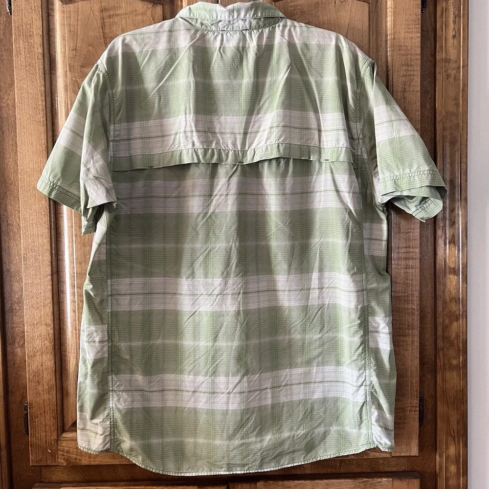 The North Face Shirt Men's XL Green Plaid‎ Vapor Wick Vented Fishing Outdoor